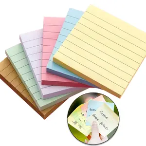 6 Pack Colorful Lined Sticky Notes, Random Colors Total 480 Sheets, Student Office Use, Ideal for Lists Memos Quick Notes, Portable Easy to Use, Adhesive Stickers