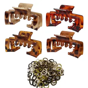 4 PCS Large Hair Clips for Baseball Cap, 4.1 Inch Hat-Friendly Claw Clips for Women Girls, Non-Slip Strong Hold Trucker Hat Hair Claw Clips for Thick Thin Hair,Tortoise Shell ﻿