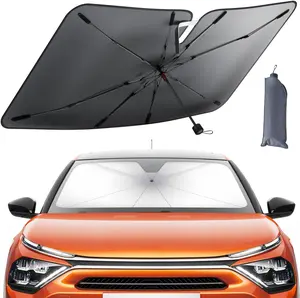 Lamicall Car Windshield Sunshade Umbrella - Anti-Ultraviolet, UV-Blocking Sunshade Front Window Cover, 5-Layer UV Block Coating, 52"x31" Foldable, 8 Fiberglass Skeletons, Anti-Puncture System, Universal Size, Storable for Sedan SUV, Anti-Ultraviolet Front