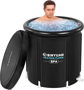 BINYUAN XL Ice Bath Tub for Athletes With Cover 99 Gal Cold Plunge Tub for Recovery Therapy, Multiple Layered Portable Ice Bath Plunge Pool Suitable for Gardens, Gyms and Other Cold Water Therapy