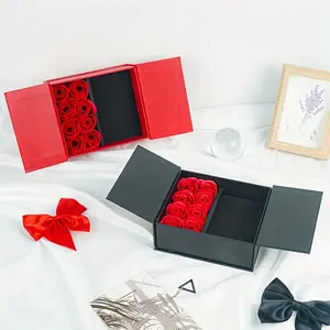 Valentine's Day Jewelry Box Set, Rose Ring Necklace Gift Packaging, Elegant Present for Her, Romantic Anniversary Surprise