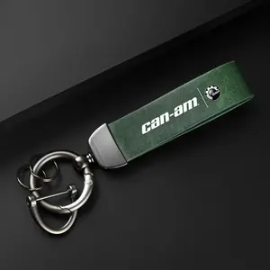 Car Keychain Holder, PU Leather Motorcycle Keychain Holder, Durable and Stylish Design Key Ring for BRP Can-Am, Flatback Keychain, Heavy Duty Keychain