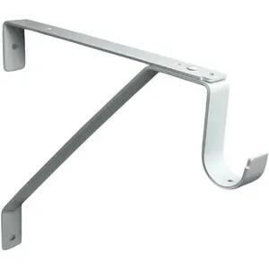 Heavy Duty Adjustable Shelf Rod Support Bracket for 3/4" Wall Cleat, Powder Coated White, 1 Pack, Made in Taiwan
