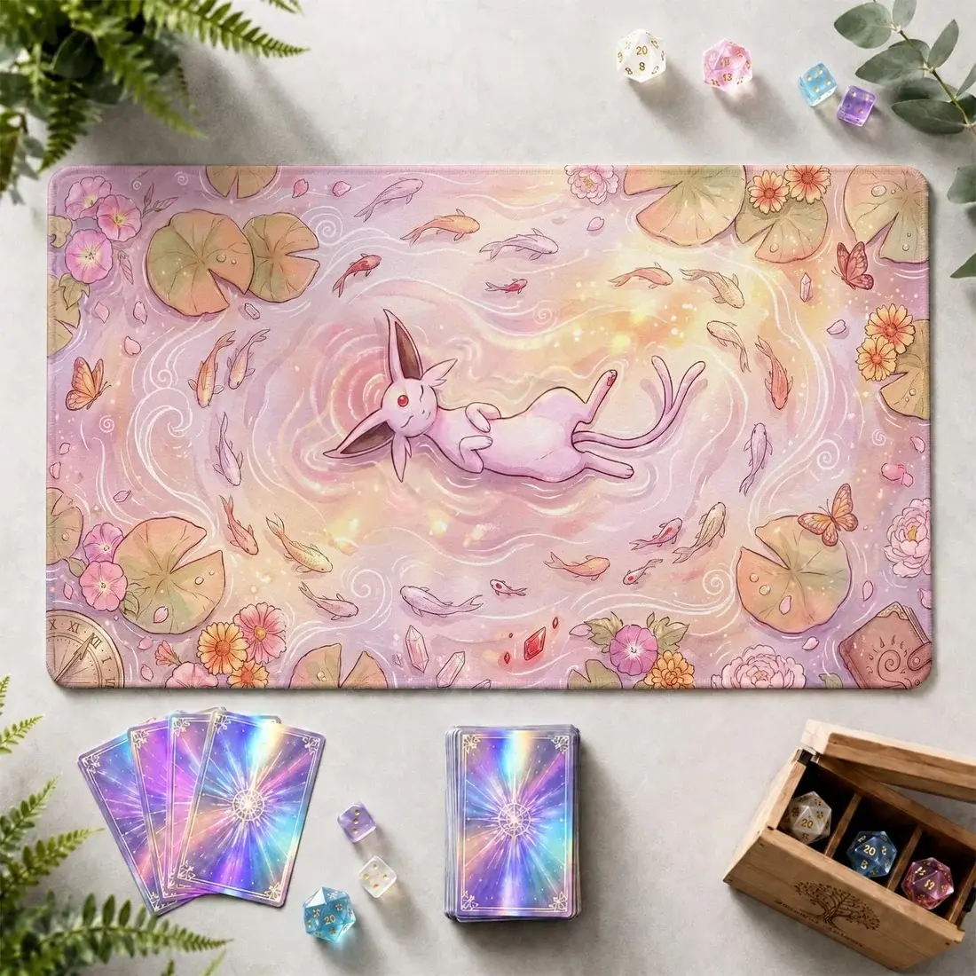 Espeonn Playmat, TCG Playmat, Desk Mat Anime Mousepad Game Pad