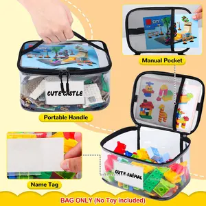 Toy storage bag building block Compatible Lego storage bucket Parts classification Storage box Small granular wood Toy storage bag Tote bag