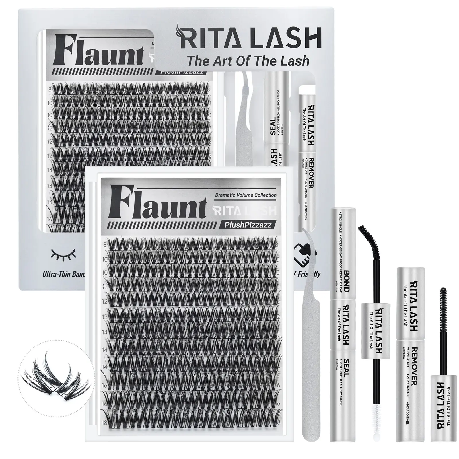 Ritalash Clusters Upgrade 2.0 Lashes, Ultra-Dense, Perfect Density Lashes, Waterproof, Long-Lasting, Longer Looking Lashes, Natural Daily, Volume, Manga Styles, Beginner-Friendly, Eyelash Extension, Voluminous False Eyelashes, False Eyelash Set