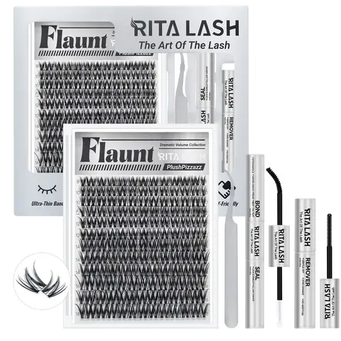 Ritalash Clusters Upgrade 2.0 Lashes, Ultra-Dense, Perfect Density Lashes, Waterproof, Long-Lasting, Longer Looking Lashes, Natural Daily, Volume, Manga Styles, Beginner-Friendly, Eyelash Extension, Voluminous False Eyelashes, Volumized False Eyelashes