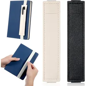 2 count Adjustable Pen Holder for Notebook, 16.5x3.5cm/6.5x1.38in Elastic Portable Pen Holder for Journal Practical Leather Notebook Pouch for Book Binder Planer School Office  Supplies