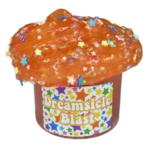 Dreamsicle Blast Clear Slime with Beads & Crunchy Textured add ins!