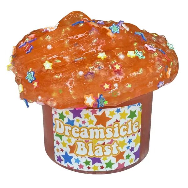 Dreamsicle Blast Clear Slime with Beads & Crunchy Textured add ins!