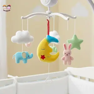 Baby Crib Toy, Cute Moon Shape Hanging Toy Rattle Educational Comfort Toy Stroller Toy Present