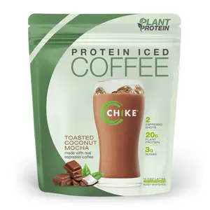 Chike Plant Based Toasted Coconut Mocha Protein Iced Coffee - 20g Plant Protein, 3g Sugar, 2 Espresso Shots, Lactose-Free, Plant-Powered Beverage