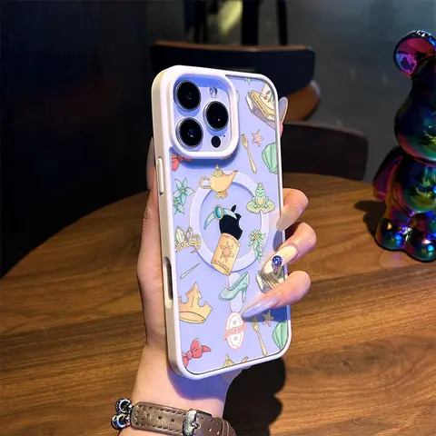 Transparent Magnetic Crystal Protective Case for iPhone Series (16 Pro Max,15 Pro,14,13,12,11,XR,XS,SE,Mini) - Soft TPU Shockproof Smartphone Cover, Lightweight Fashion Wireless Accessory for Daily Protection