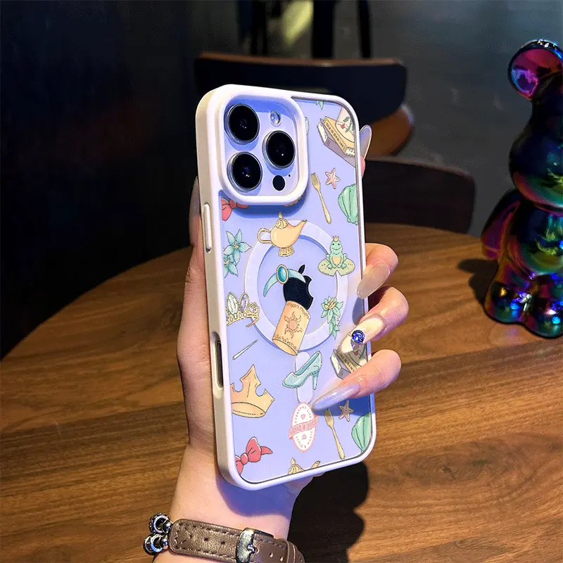 Transparent Magnetic Crystal Protective Case for iPhone Series (16 Pro Max,15 Pro,14,13,12,11,XR,XS,SE,Mini) - Soft TPU Shockproof Smartphone Cover, Lightweight Fashion Wireless Accessory for Daily Protection