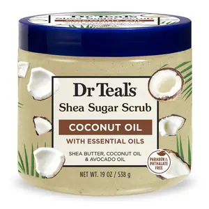 Dr Teal's Shea Sugar Body Scrub, Coconut Oil with Essential Oils, 19 oz