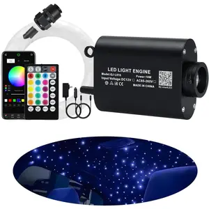 16W APP Fiber Optic Starlight Headliner Lights Kit, 300 count*0.03in(6.5ft/2m) Optical Fiber  Music Activated RGBW Ceiling Light Kit for  Headliner /