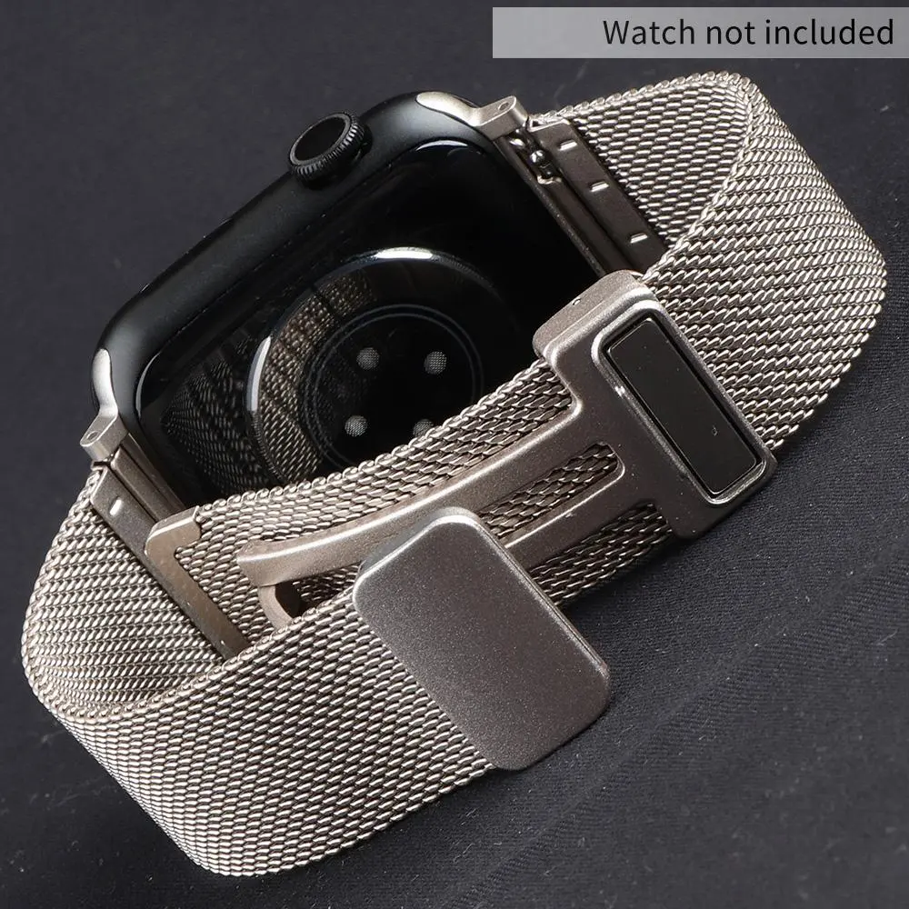Stainless Steel Magnetic Watch Band (Band Only), Foldable Buckle Watch Band, Fashion Watch Band for Apple Watch, Smartwatch Strap, Smart Watch Accessories