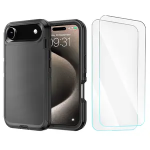 Entronix Bundle Compatible with iPhone 17 Air - Heavy Duty Case & 2 Clear Screen Protectors