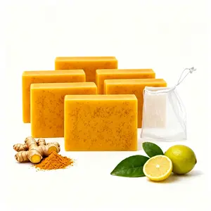 Lemon Turmeric KojicSoap,Natural Handmade Soap,Turmeric Soaps Bar for Face and Body, Smooth Skin Tumeric Soapes,Deep Cleansing Soaps for Men & Women
