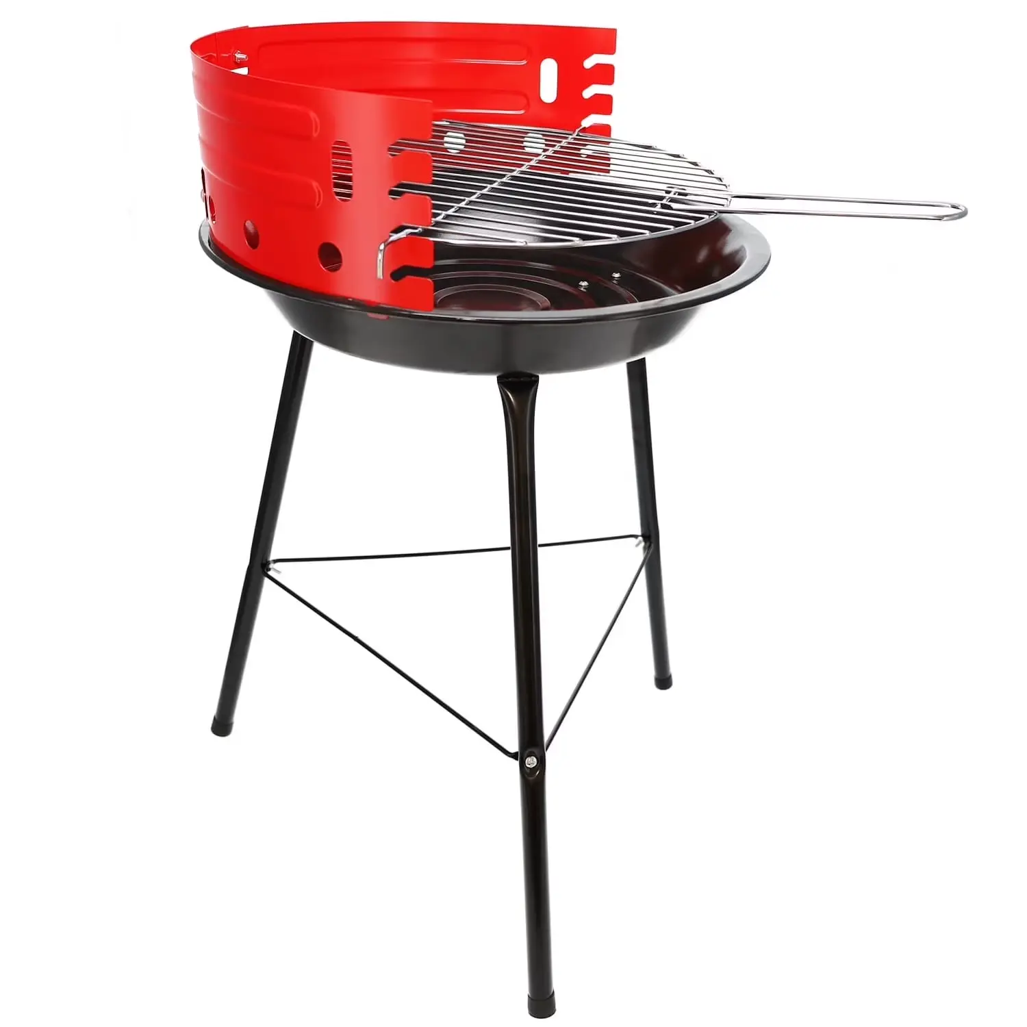 14-Inch Portable Charcoal Grill – Compact BBQ Grill with 4-Tier Height Control