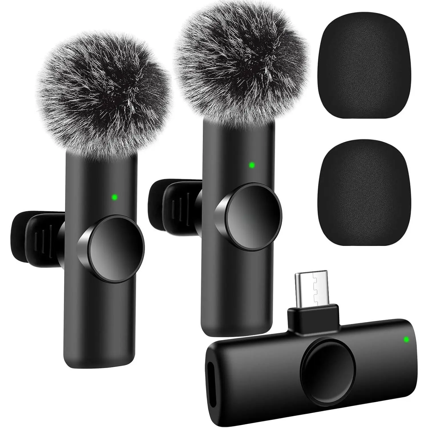 Professional  Microphone for , Android, 2 count Type C  Microphones with  Clear Sound Quality, Mini Microphone Plug-Play for Interview Video Podcast Vlog YouTube