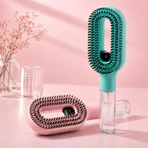 [Summervibes] 3-in-1 Mist Spray Hair Brush – Anti-Frizz Ionic Detangling Comb with Refillable 55ml Water Tank, Dual Bristle Design & Massage Tips for Dry, Curly & Thick Hair, Easily Removes Knots & Tangles