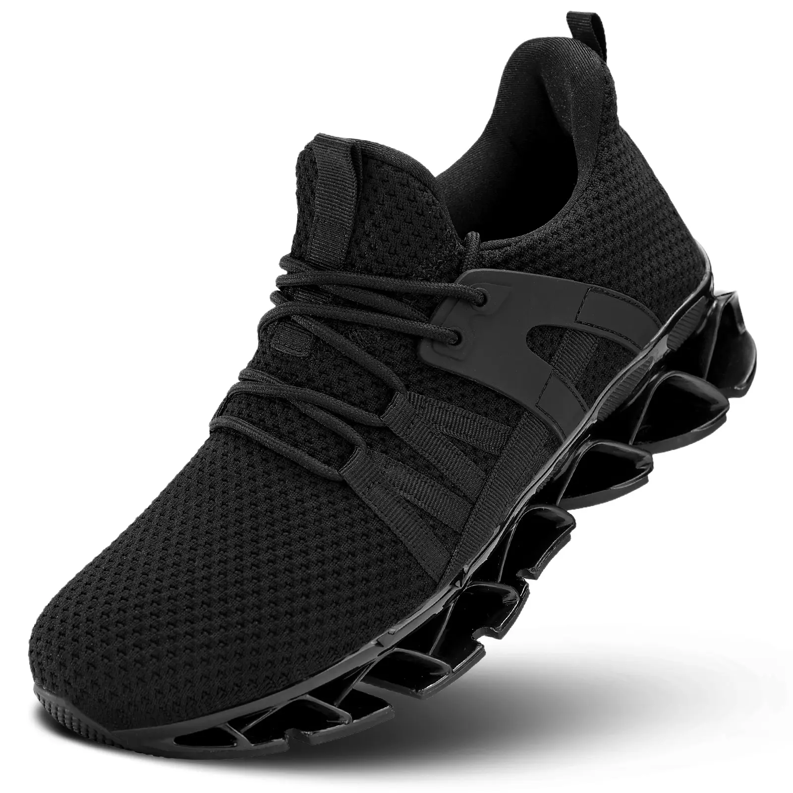 Men's Blade Running Shoes, Breathable Knit Mesh Fashion Sneakers, Shock-Absorbing Blade Sole Non-Slip Athletic Shoes, Lightweight Comfortable Walking Shoes for Workout Gym Hiking