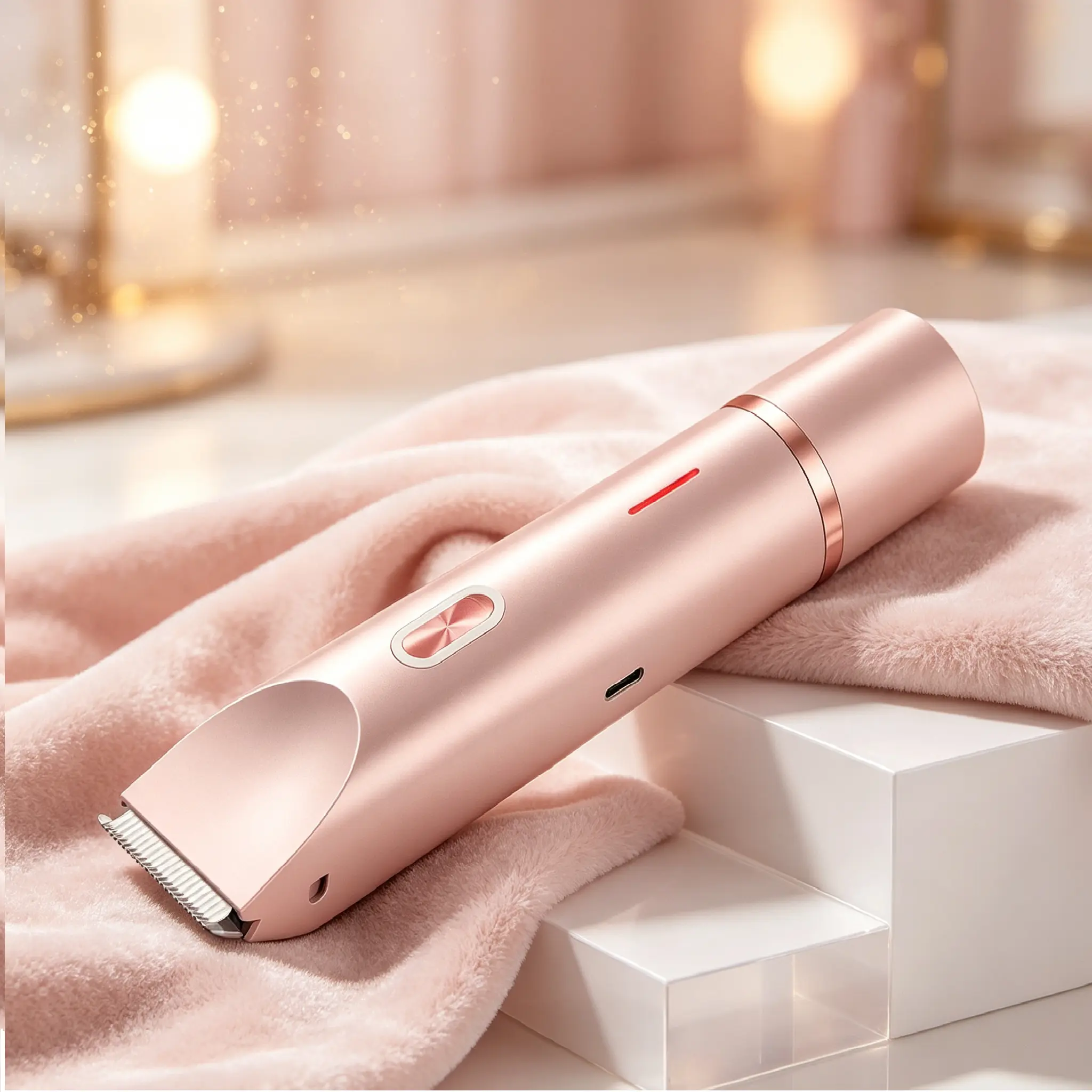 Women's Rechargeable 2-in-1 Electric Trimmer for Bikini Line and Facial Hair Removal, Waterproof Wet & Dry Use Beauty Care Tool, Portable Personal Care Essential for Travel, Practical Intimate Grooming Device for Christmas Holiday Gifts.festival gift