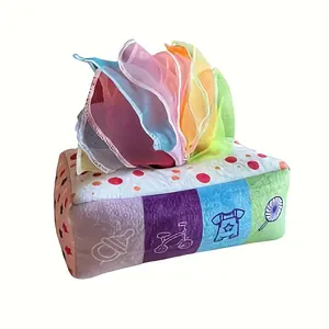 Baby Tissue Box Toy, Colorful Tissue Box Sensory Toy, Early Education & Smart Toy, Learning Toy, Stem Education Toy, Baby Gift, Sensory Board, Sensory Activity Board, Montessori Busy Board, Learning Materials
