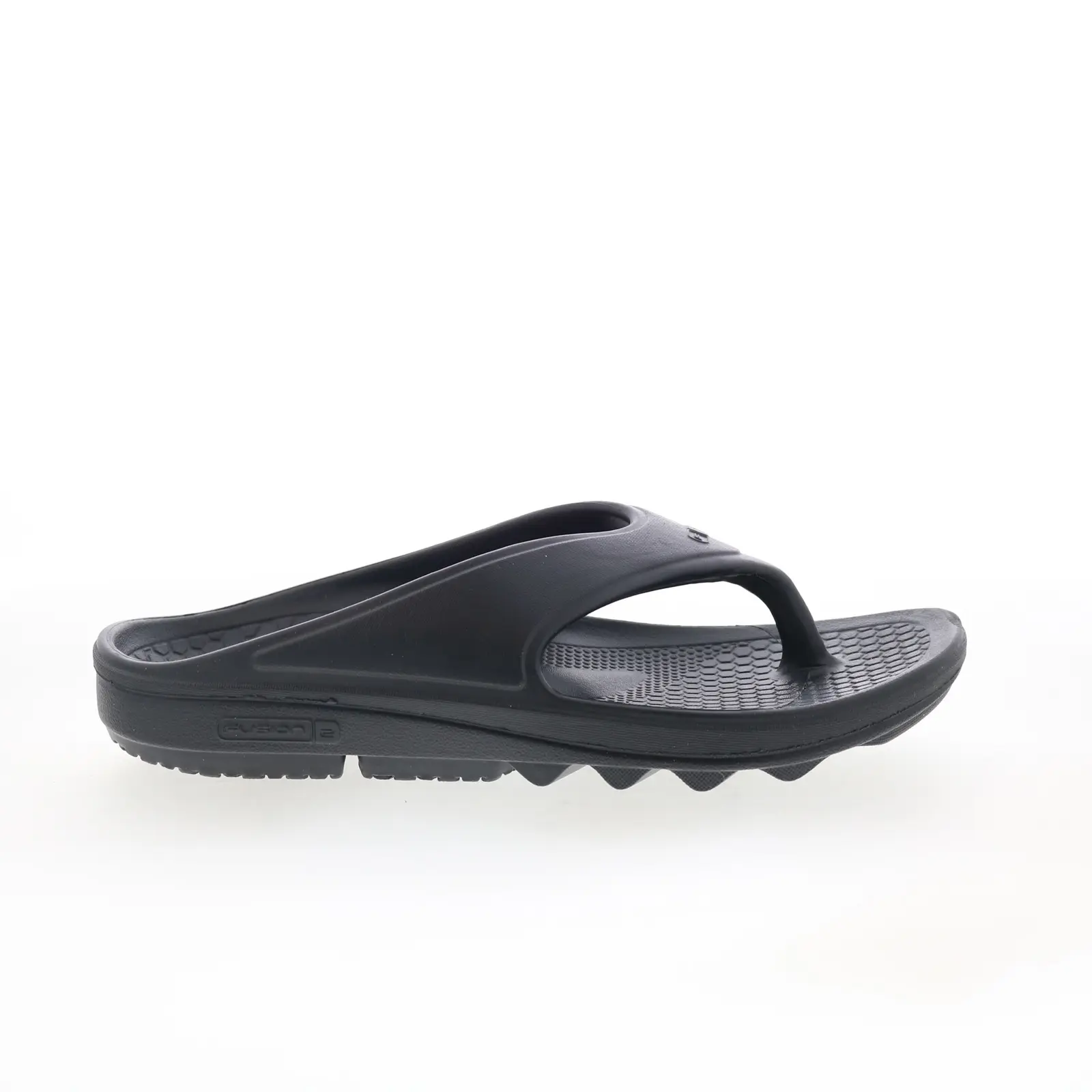 Spenco Fusion 2 39931 Mens Black Synthetic Slip On Flip-Flops Sandals Shoes