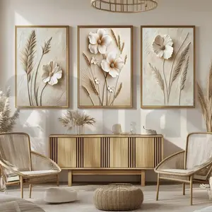 Optional Wooden Frame Botanical Floral Canvas Wall Art Painting Classic Flower Prints Posters for Living Room Home Office Kitchen Decor