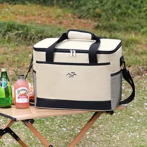 1pc Insulated Lunch Bag Portable Cooler Tote Large Capacity Thermal Ice Pack for Outdoor Picnic Camping Travel Food Storage with Shoulder Strap