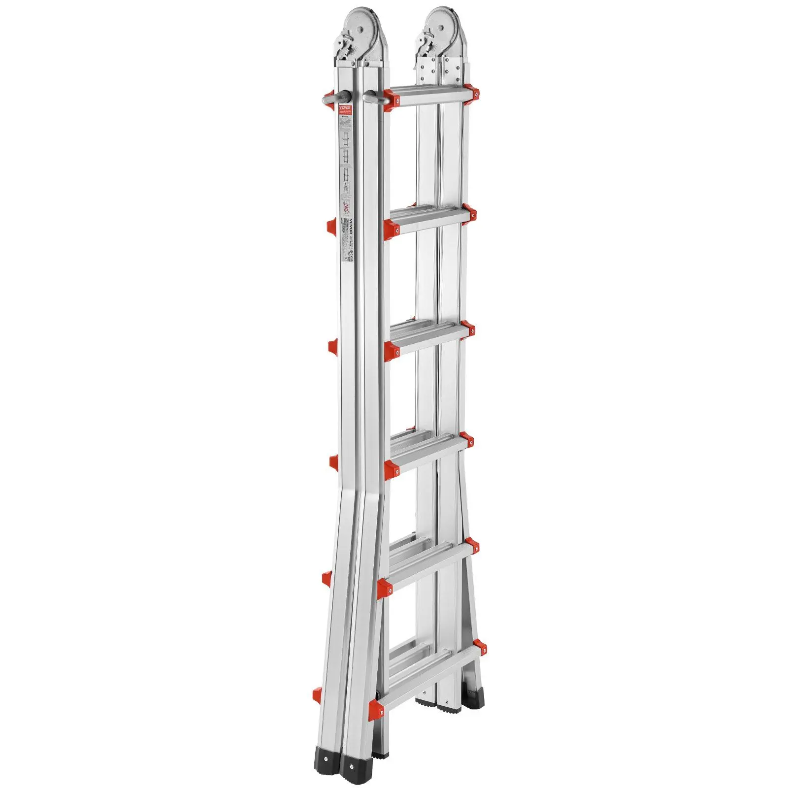 VEVOR Telescopic Multi-Function Ladder, 20 FT Extendable A-Frame Aluminum Alloy Ladder with Hinge Design, Easy Angle Switching, Non-Slip Foot Caps, No Assembly, Portable for Home & Different Scenarios, Durable & Stable