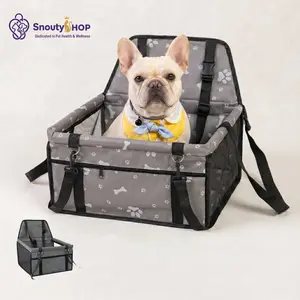 Pet Car Seat – Foldable Travel Safety Booster for Cats & Dogs| Breathable & Easy to Clean with Large Space| Fits Front & Back Seats, Easy to Assemble tether cover waterproof