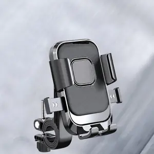 Bicycle Phone Holder, Motorcycle Handlebar Phone Clip, Rotating Smartphone Stand, Compatible with 4.7-7.2 Inch Smartphones