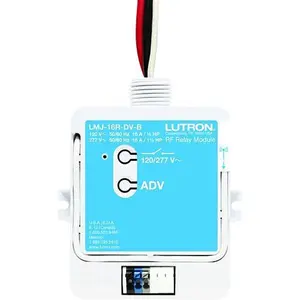 Lutron RF Relay Module with Softswitch, 16A Lighting/.5 HP(120V), 1.5 HP(277V) Motor, 120/277V, LMJ-16R-DV-B