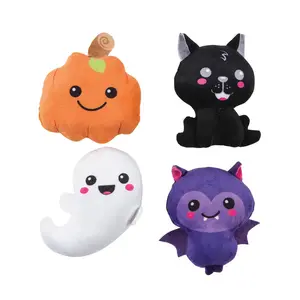 3 1/2" - 4 1/2" Halloween Icons Kawaii Stuffed Characters - 12 Pc.