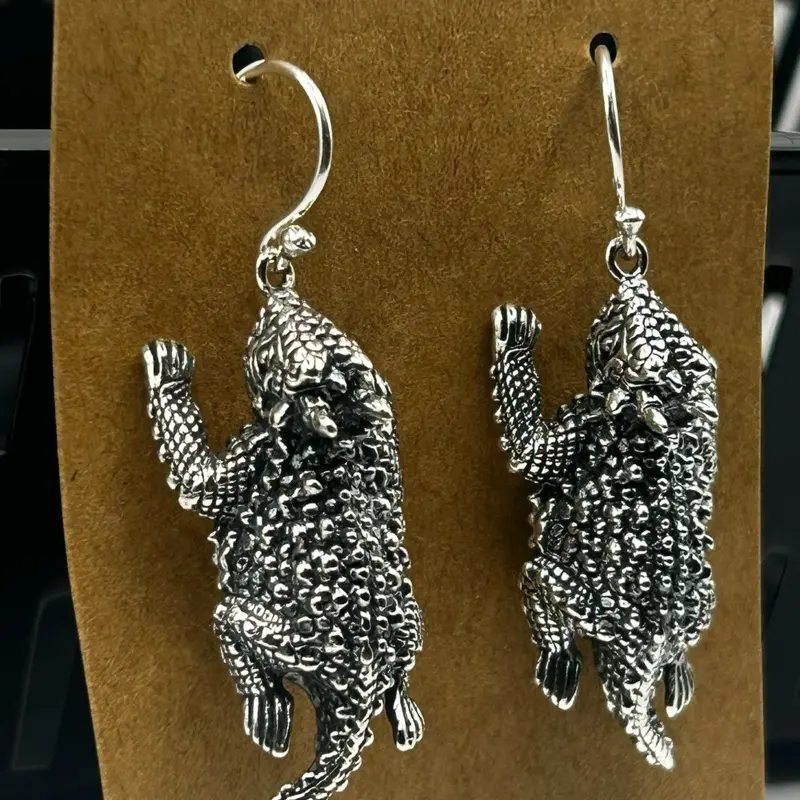 Soms Horned Lizard earrings 925 sterling silver and lots of details
