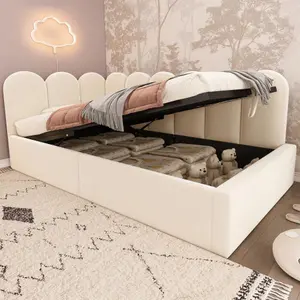 Bellemave  Upholstered sofa bed, Ottoman double bed single sofa bed, sofa bed with hydraulic storage bed frame, with metal Flat noodles frame, velvet, (without mattress)
