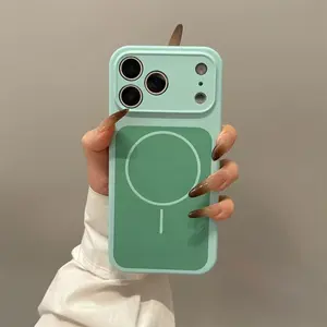 Compatible with Apple iPhone 17 Pro Max Case Orange Double Layer Luxury Edition iPhone 17 Pro Magnetic Thin Ring Liquid iPhone 17/16/15 Couple New Ins Style Protective Case