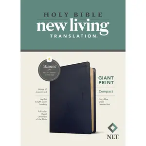 NLT Compact Giant Print Bible, Filament Enabled (Leatherlike, Navy Blue Cross, Red Letter) -- New Living Translation - Bible