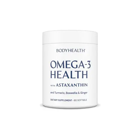 BODYHEALTH Omega-3 Health DHA & EPA with Astaxanthin Turmeric Boswellia Ginger 60 Softgels High-Quality Fish Oil for Brain Immune Support Hypoallergenic Low Glycemic No GMO Gluten Dairy Yeast - Fitness, Healthcare, Dietary Natural, Vitamin