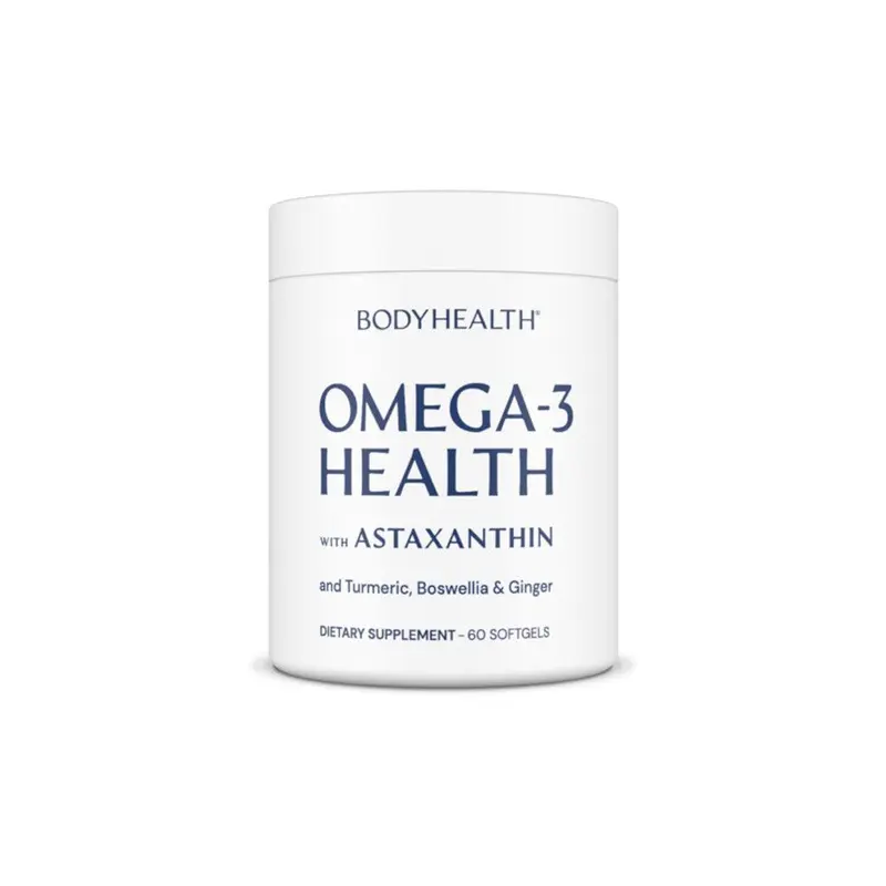 BODYHEALTH Omega-3 Health DHA & EPA with Astaxanthin Turmeric Boswellia Ginger 60 Softgels High-Quality Fish Oil for Brain Immune Support Hypoallergenic Low Glycemic No GMO Gluten Dairy Yeast - Fitness, Healthcare, Dietary Natural, Vitamin