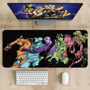 JoJo Anime Mouse Pad Desk Mat, Jojo Character Gaming Accessories, Aesthetic Desk Setup Decor, Gift for Otaku, Manga Fans
