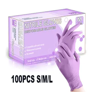 100pcs Nitrile Gloves, Disposable, Household Kitchen Gloves, Kitchen Cleaning, Tattoo, Dyeing, Pets, Salon, Home Tools, Car, Furniture, Outdoor Use