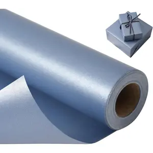 Matte Navy Blue Wrapping Paper - Reversible Pearly-Lustre  Wrap Paper  for Wedding, Valentine's Day, Birthday, Christmas, Father's Day - Mini Roll, 17 Inches X 32.8