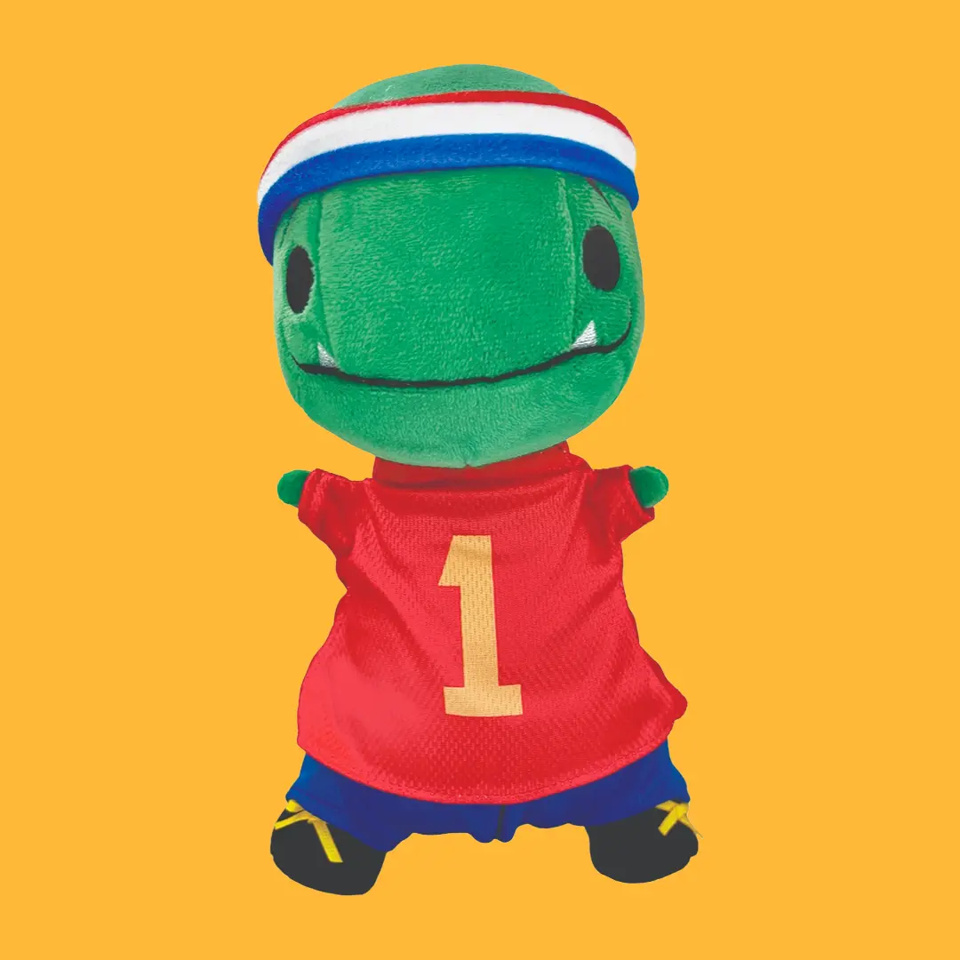 Tiny T. Rex Tries Soccer Plush