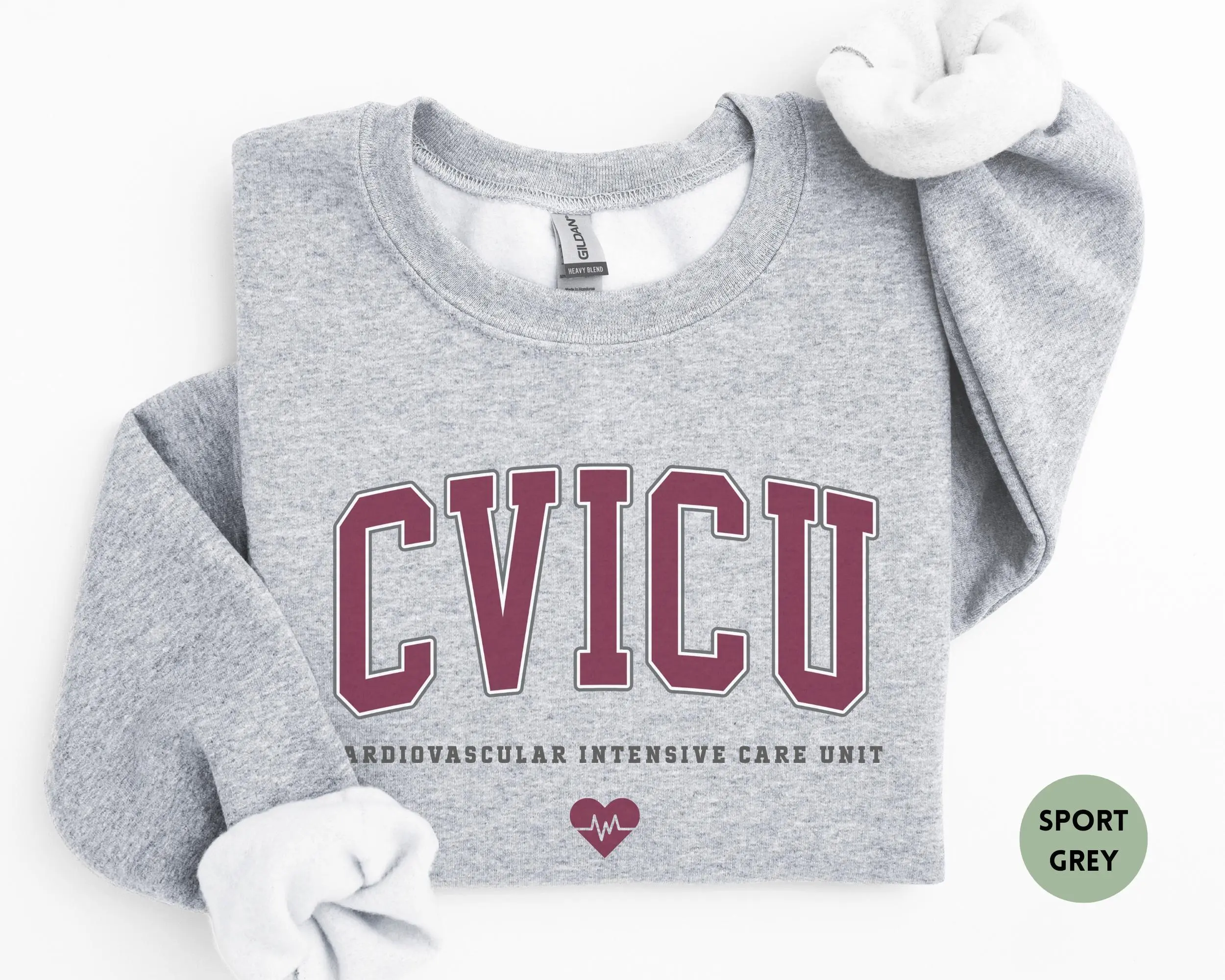 CVICU Nurse T-Shirt OR Sweatshirt , Cardiovascular Intensive Care Unit, Cardiovascular Icu Nurse Crewneck, Floral CVICU Nurse Gift, Cotton Fabric