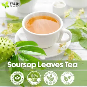 FRESHDRINKUS Soursop Tea, Premium Soursop Graviola Leaf Tea Bags, 100% Natural, No Sugar, No Caffeine, Vegan, Non-GMO, 1500 mg - Beverage, Fiber