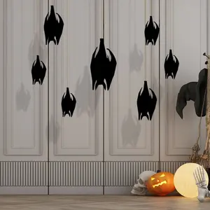 Set of Bats Hang Upside Down Sign, Metal Bats, Halloween Decor, Hanging Bats, Outdoor Decor